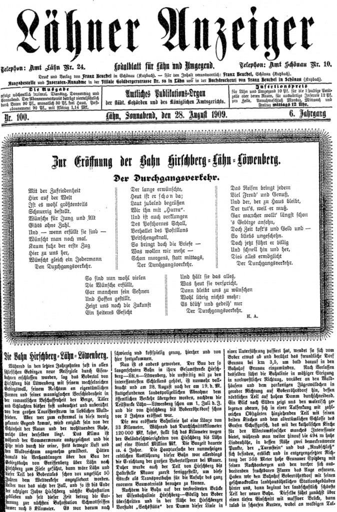 Lähner Anzeiger 28_sierpnia_1909_roku